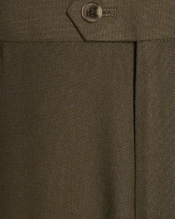 Khaki Slim Fit Linen Blend Suit Trousers