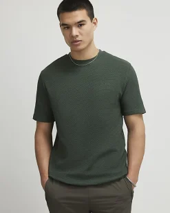 Khaki Slim Fit Textured Heavyweight T-Shirt