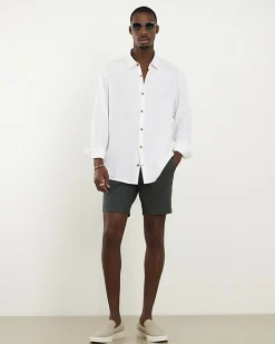 Khaki Slim Stretch Chino Short with Belt