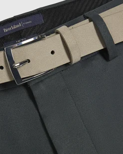Khaki Slim Stretch Chino Short with Belt