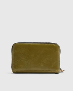 Khaki Tab Front Medium Purse