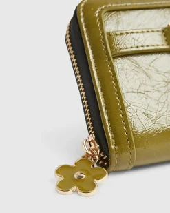 Khaki Tab Front Medium Purse