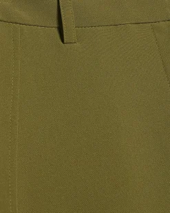 Khaki Tailored Wide Leg Trousers