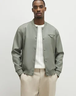 Khaki Twill Bomber Jacket
