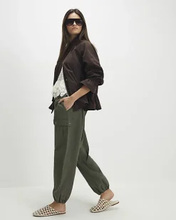 Khaki Utility Cargo Cuffed Joggers