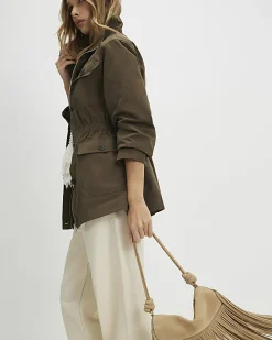 Khaki Utility Funnel Jacket