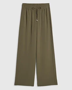 Khaki Wide Leg Tailored Joggers