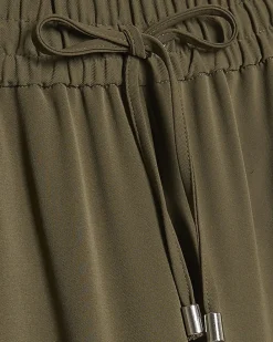 Khaki Wide Leg Tailored Joggers