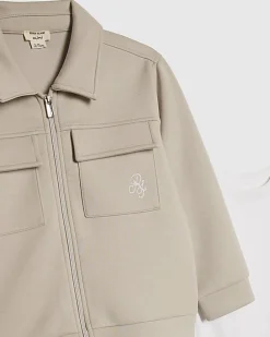 Mini Boys Beige 3 Piece Jacket Set