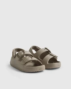Mini Boys Beige Moulded Double Strap Sliders