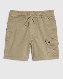 Mini Boys Beige Twill Cargo Shorts