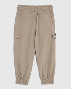 Mini Boys Beige Zip Cargo Trousers