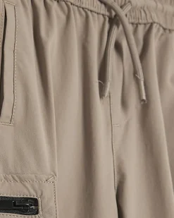 Mini Boys Beige Zip Cargo Trousers
