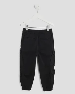 Mini Boys Black Cargo Trousers