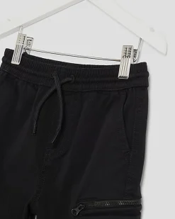 Mini Boys Black Cargo Trousers
