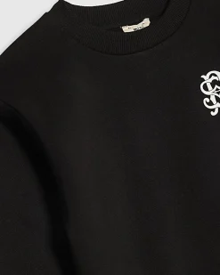 Mini Boys Black Crest Sweatshirt
