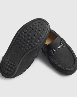 Mini Boys Black Snaffle Loafers