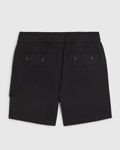 Mini Boys Black Twill Cargo Shorts