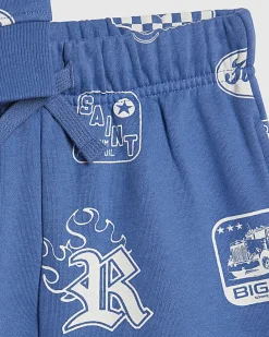 Mini Boys Blue Badge Print Set