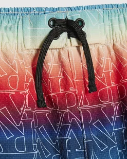 Mini Boys Blue Ombre Monogram Swim Shorts