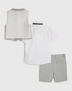 Mini Boys Blue Tailored Waistcoat 4 Piece Set