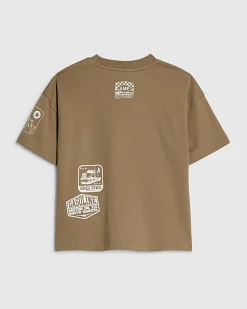 Mini Boys Brown Badge Graphic T-Shirt