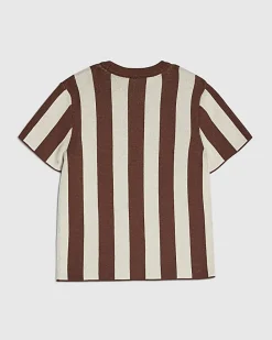Mini Boys Brown Stripe Football T-Shirt