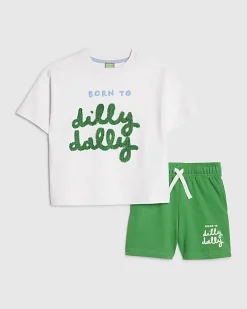 Mini Boys Green Abbie Rosie Dilly Dally Set