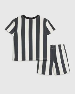 Mini Boys Navy Abbie Rosie Striped Set
