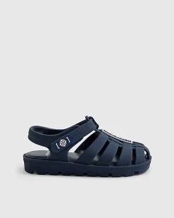 Mini Boys Navy Caged Jelly Sandals