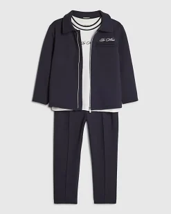 Mini Boys Navy Jacket 3 Piece Set
