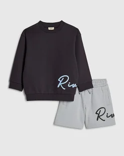 Mini Boys Navy River Sweatshirt Set