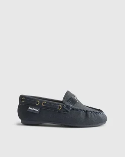 Mini Boys Navy Snaffle Loafers