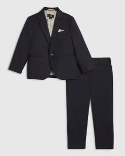 Mini Boys Navy Tailored Suit Jacket Set