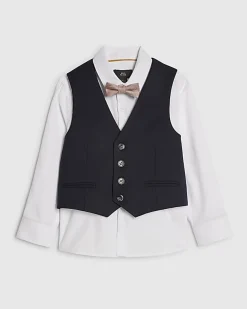 Mini Boys Navy Tailored Waistcoat 3 Piece Set