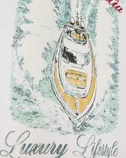 Mini Boys White Boat T-Shirt