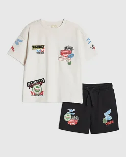 Mini Boys White Motorsport T-Shirt Set