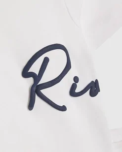 Mini Boys White Oversized River T-Shirt Set