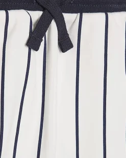 Mini Boys White Oversized Stripe T-Shirt Set
