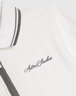Mini Boys White Polo Shirt And Shorts Set