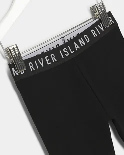 Mini girls black RI cropped leggings
