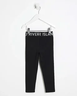 Mini Girls Black RI Waistband Leggings