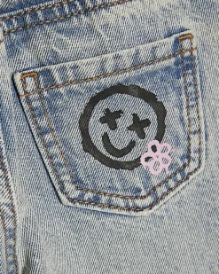 Mini Girls Blue Sassy Era Straight Leg Jeans