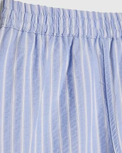 Mini Girls Blue Stripe Wide Leg Trousers