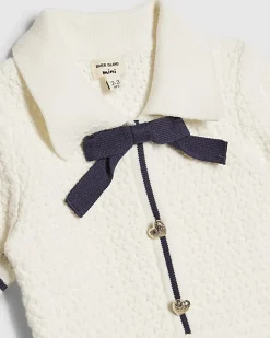 Mini Girls Cream Boucle Dress