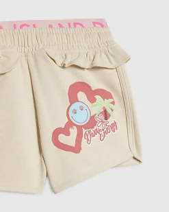 Mini Girls Cream Iconic Vibes Shorts Set