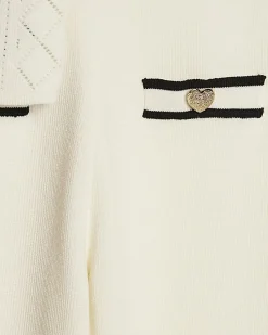 Mini Girls Cream Polo Waistcoat Set