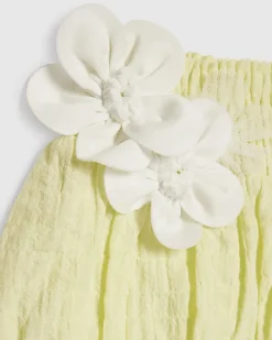 Mini Girls Green Frill Sleeve T-Shirt Set