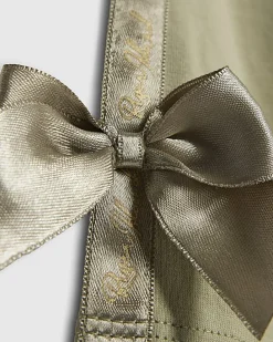 Mini Girls Khaki Satin Bow T-Shirt Set