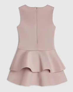 Mini Girls Pink Bow Frill Dress